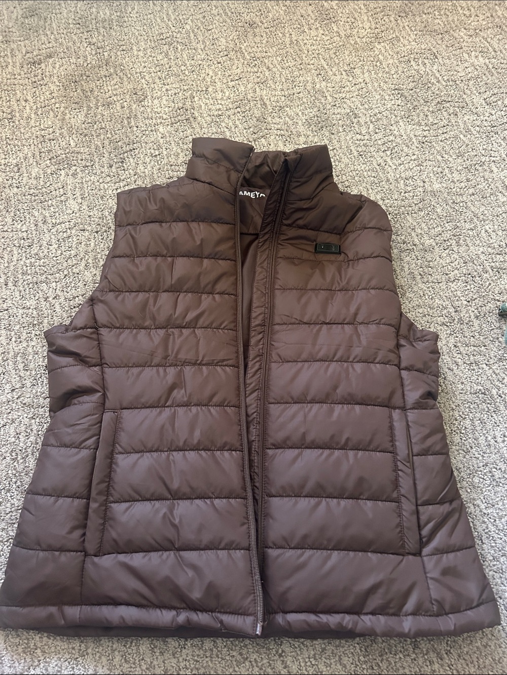 Brown Heated Puffer Vest